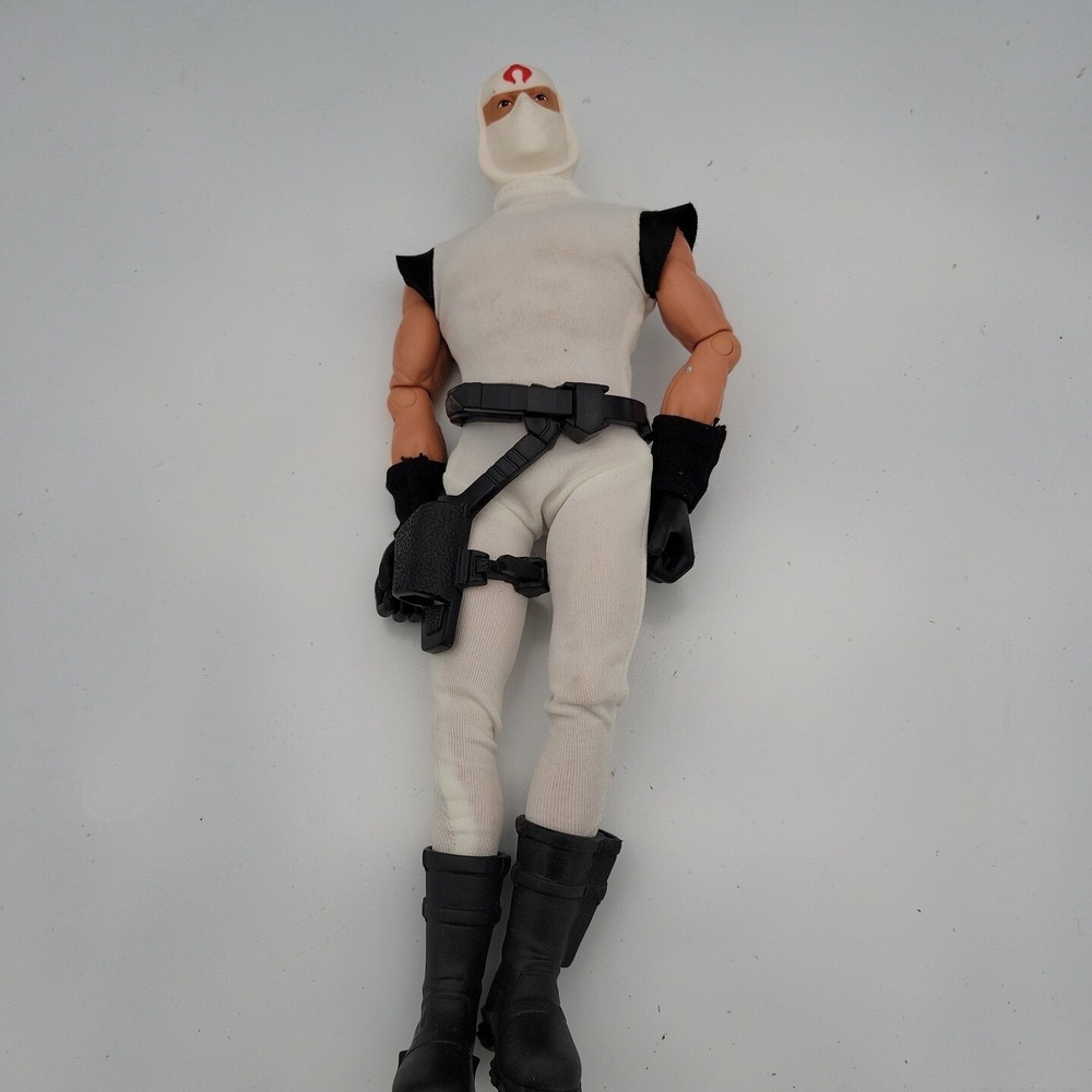 1996 GI Joe Cobra 12" White Ninja Storm Shadow Articulated Arms Legs Neck Waist